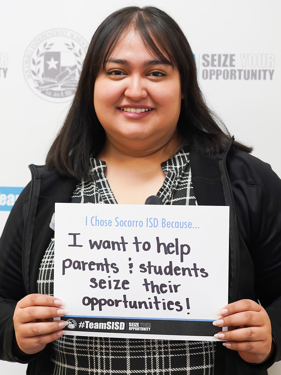 #TeamSISD is proud to announce Karina Velasquez as a Parent and Family Engagement Liaison at @Eastlake_HS. Welcome to @SocorroISD! Congratulations!