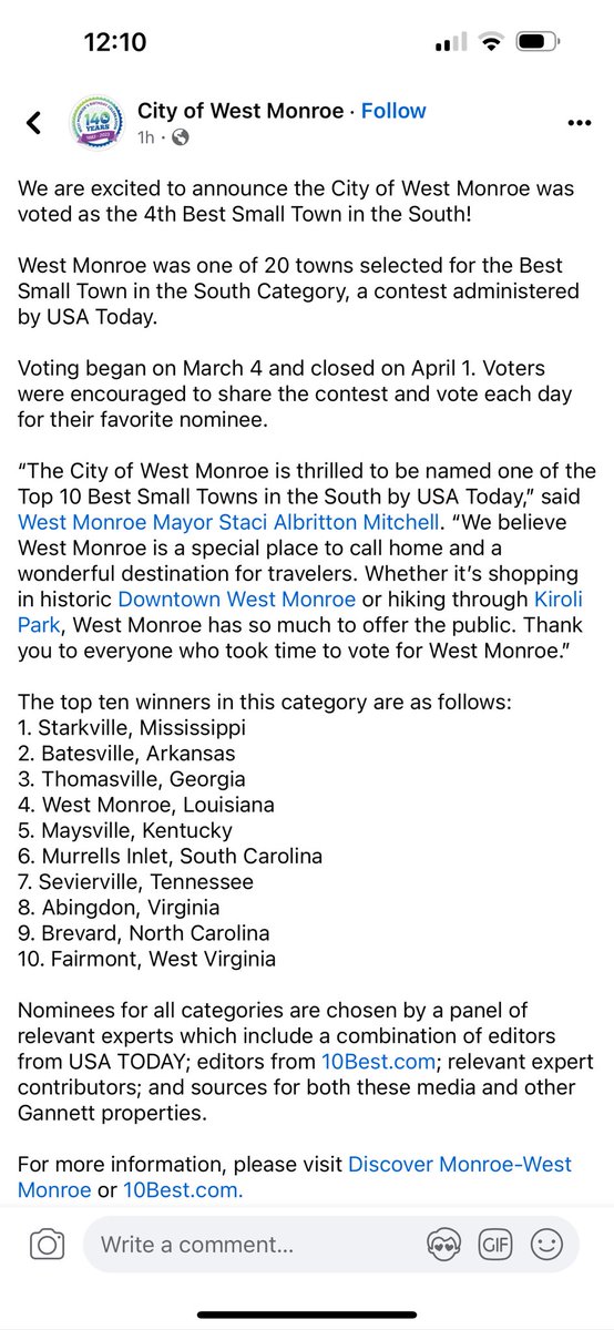 Pretty cool… we love our little town 🥰