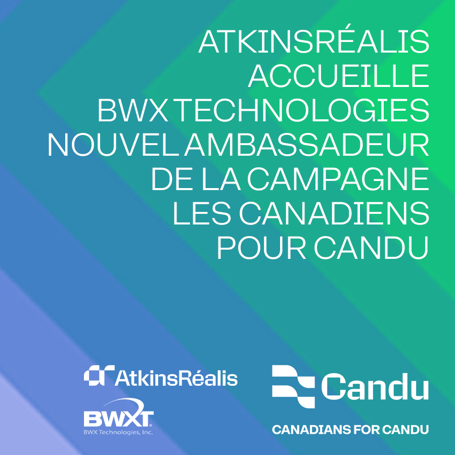 La campagne @Canadians4CANDU prend de l’ampleur! Aujourd’hui, elle accueille un autre ambassadeur : @BWXT Canada Ltd. La suite ici : atkinsrealis.com/fr-FR/media/tr… #CANDUpourleCanada #NetZéro #Nucleaire #CANDUMONARK