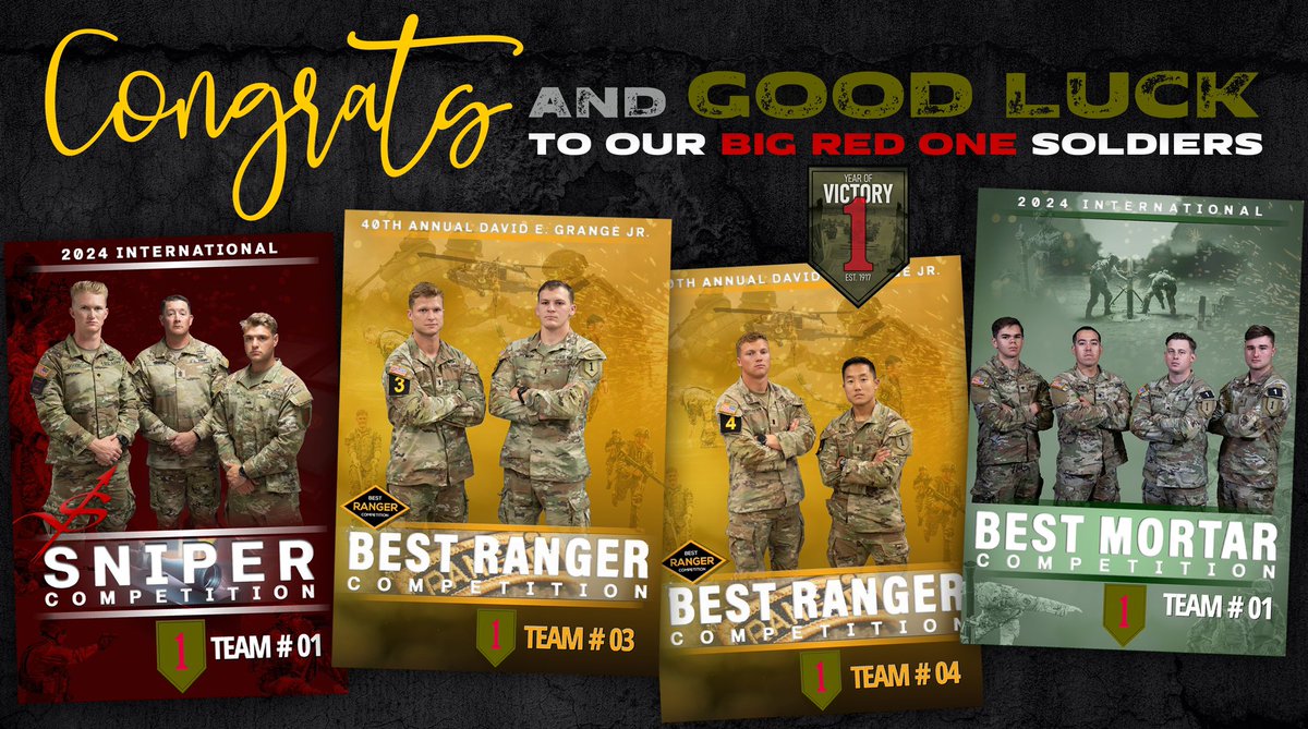 #Bestof | Good luck to our Big Red One Soldiers in the 2024 ‘Best of’ competitions! #DutyFirst