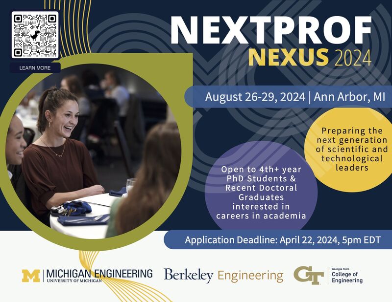 Interested in securing a faculty position? NextProf Nexus is part of a nationwide effort to strengthen and diversify the next generation of academic leaders in engineering. Apply by April 22 to join a select cohort: bit.ly/4azi5wo