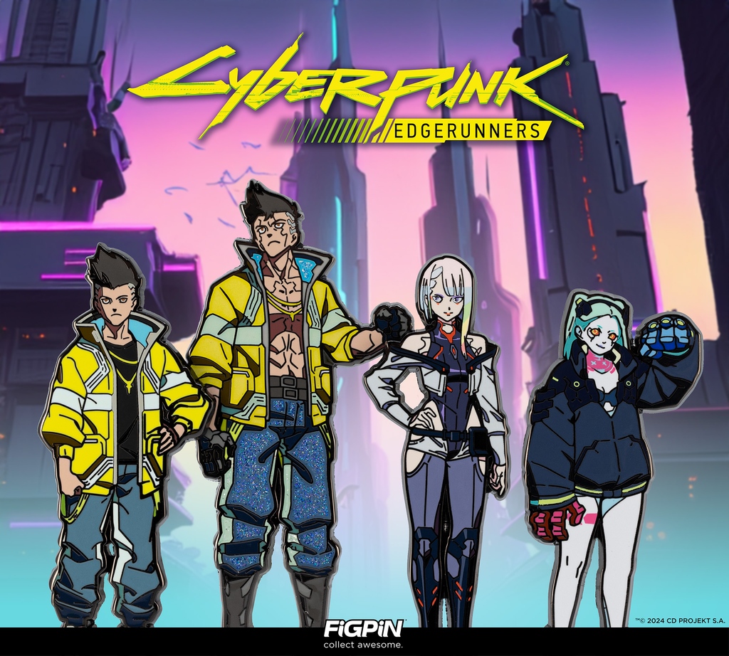 Welcome to the world of Cyberpunk: Edgerunners to FiGPiN! Shop for David Martinez, Lucy, and Rebecca (1656,1657,1658) on FiGPiN.com!