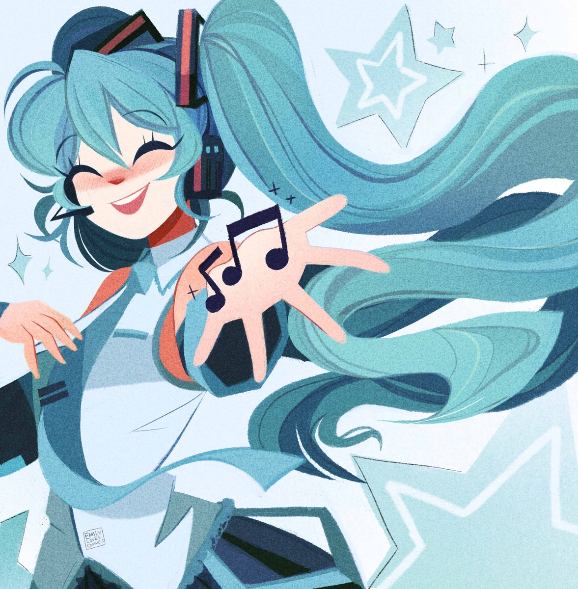 spreading music and love!!!!!!!!!!! #fanart #hatsunemiku #vocaloid