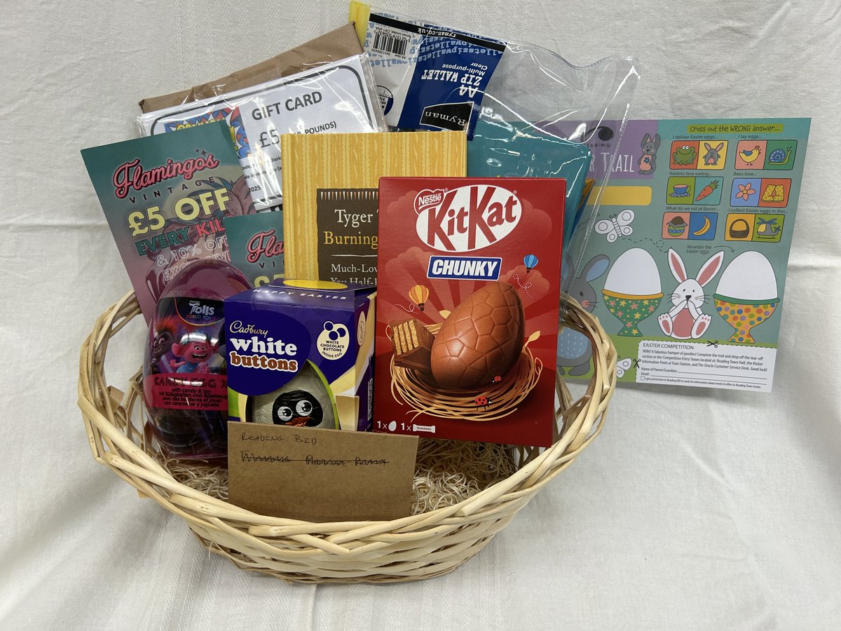 Final days of our Easter campaign! Enter our exciting competition now! Details on our website or pickup a map from Reading Town Hall, Train Station, or Oracle Customer Service Desk. Hamper includes discounts, books, chocolates, toys, & more! Perfect Easter holiday ending. #rdguk