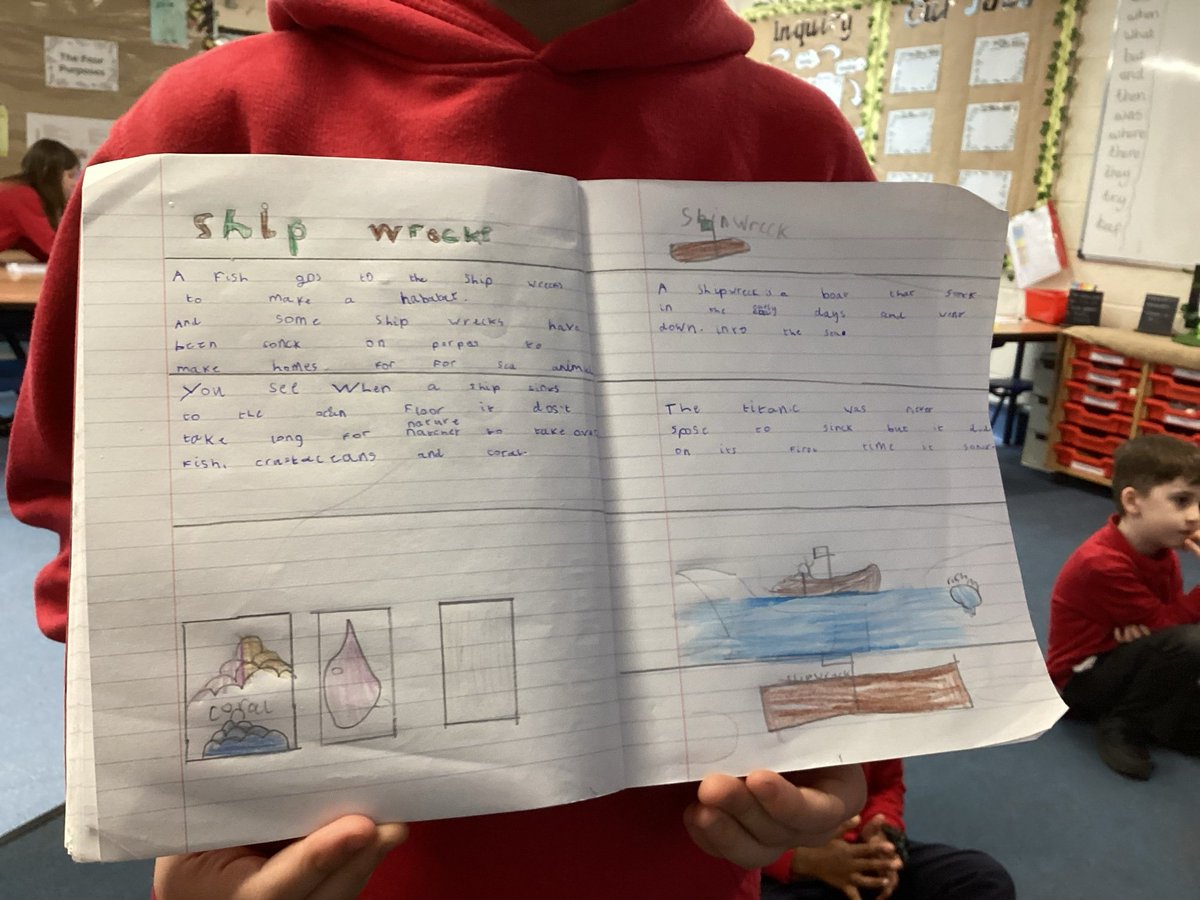 Language and Literacy group have produced some very impressive fact sheets all about ship wrecks. The youngest children in this group are only just 6 years old! Gwaith ardderchog! 🤩👏⭐️