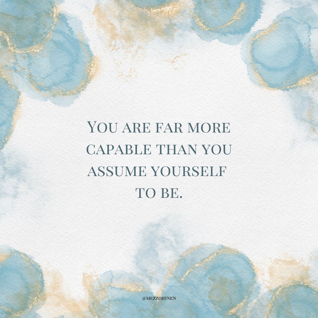 Why do we underestimate our own capabilities? 🤔 Past setbacks or negative experiences can erode our confidence. Remember that your current abilities and potential have evolved since then. You are far more capable than you assume yourself to be.