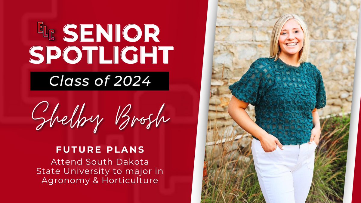 🎓 Senior Spotlight: Shelby Brosh 🎓 Shelby is headed to SDSU this fall. She thanks Mrs. Geibler & Mr. Schroeder for making a positive impact on her journey! 'They helped shape me into the person I am today & who I will become tomorrow,' said Shelby. Best of luck! 🎉
