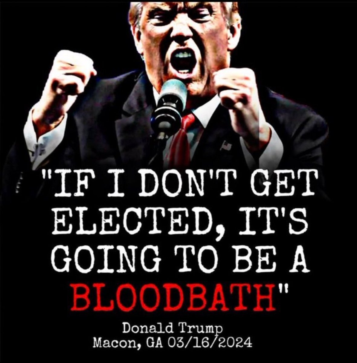 When you first heard Trump say this, what were your first thoughts? A). Nothing...he's just talking. B). Afraid. C). Sad. D). Angry as hell! E). It won't be our blood! F). _ _ _ _!