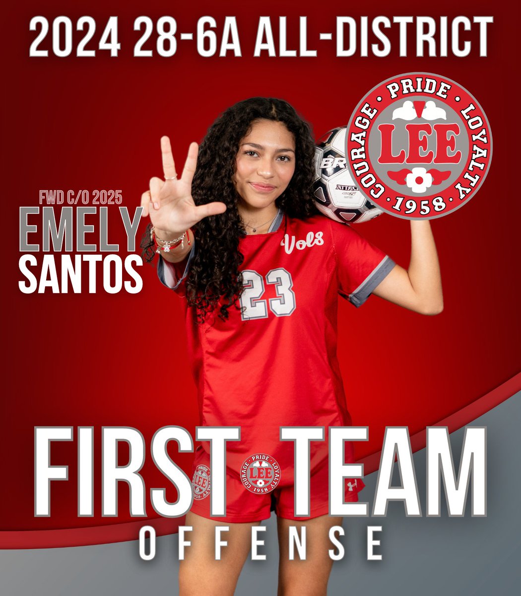 Congratulations to Junior Forward, Emely Santos, for being selected to the 2024 28-6A All-District First Team! #GoVols