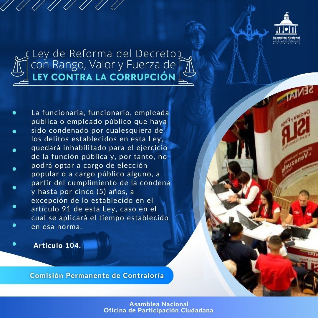 ¡Epa es contigo! Funcionario o empleado público   Hasta 5 años puede ser TU condena si incurres en actos de corrupción. #DiplomaciaBolivarianaDePaz #MaduroNoComeCoba 
Guayana 
Golpe de Estado 
Hace 22 
Tareck El Aissami