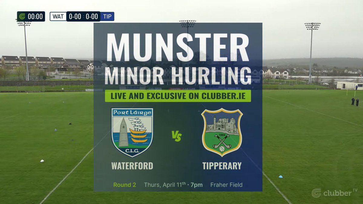 We are LIVE from Fraher Field for the @MunsterGAA Minor Hurling Championship 🏆 @WaterfordGAA 🆚 @TipperaryGAA Throw in is at 7pm 🕒 Watch it NOW on ➡️ clubber.ie 🔗