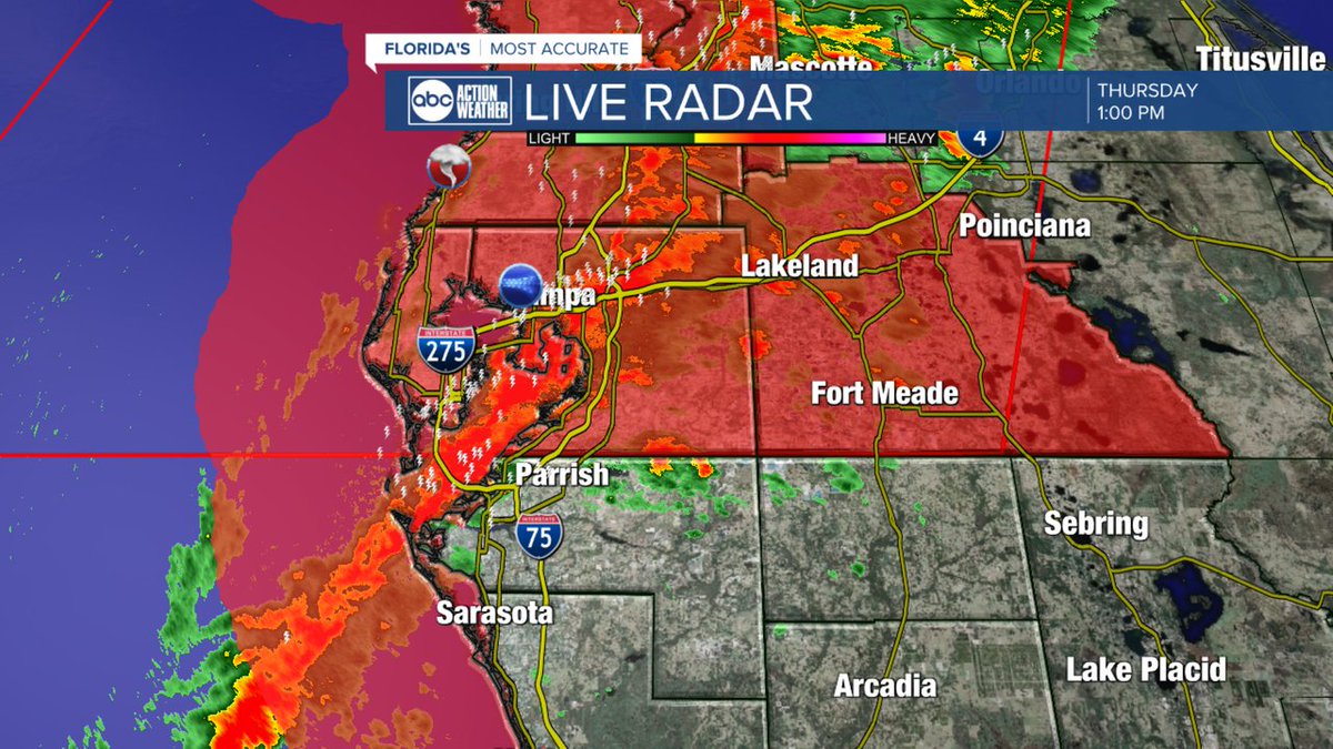 A Severe Thunderstorm Warning has been issued for parts of Tampa Bay until Apr 11 2:00PM. Download the ABC Action News App for the latest weather information.
