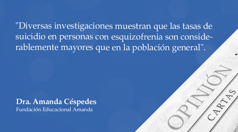 Carta al Director | “Esquizofrenia y suicidio”, por Dra. Amanda Céspedes elmercurio.com/blogs/2024/04/…