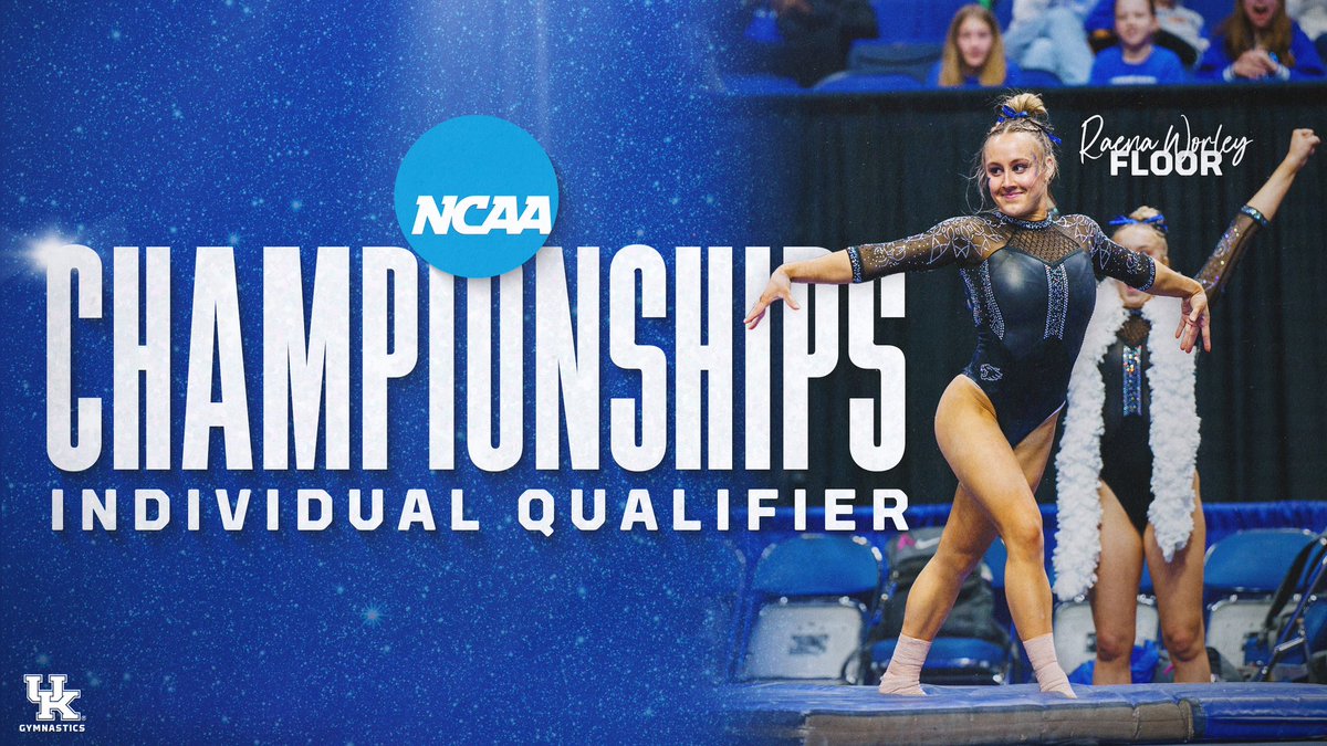 ✨𝐈𝐧𝐝𝐢𝐯𝐢𝐝𝐮𝐚𝐥 𝐐𝐮𝐚𝐥𝐢𝐟𝐢𝐞𝐫✨ @RaenaWorley will represent Team 50 one last time at the NCAA Championships on Floor!! 😸🐐✨ #WeAreUK | #Team50
