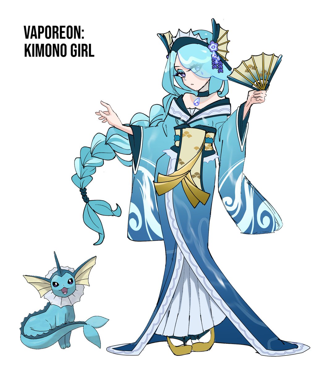 💧OPEN ADOPT: Vaporeon Kimono Girl 
DM if interested (info and prices in replies!⬇️)