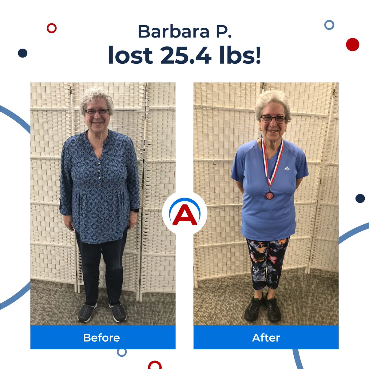 Barbara lost a total of 25 POUNDS at our Newton, MA office, and her results are a testament to her hard work and dedication. We're so proud! ❤️

⁣No matter the size of your goals - big OR small - our coaches can help you get there.

Give us a call at 844-346-1800 today!