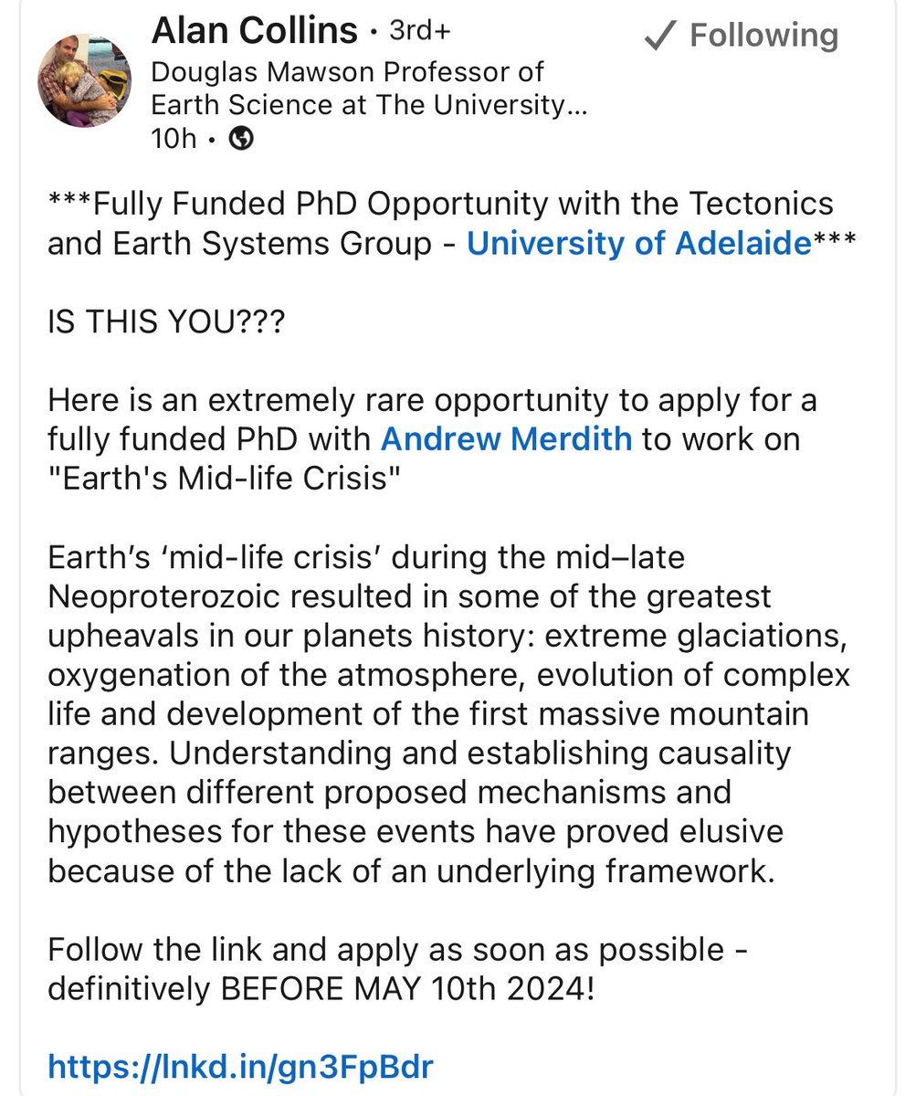 PhD opportunity in tectonics and earth systems scholarships.adelaide.edu.au/Scholarships/p…