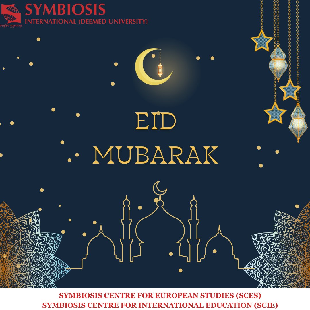 SCES wishes you Eid Mubarak! 🌟 May this Eid bring joy, peace, and prosperity to you and your loved ones. 🌙 #eidmubarak #joy #peace #prosperity #festival #eu #india #sces #scie #siu #symbiosis #thinktank #studentthinktank