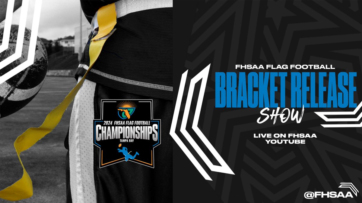 🏈 Excited for the FHSAA Flag Football Bracket Release show this Friday, May 12 at 1 PM! 🎉 📺

Mark your calendars, and let's hope for clear skies! ☀️If weather permits contests from being played today then the bracket release will be rescheduled for Saturday morning!