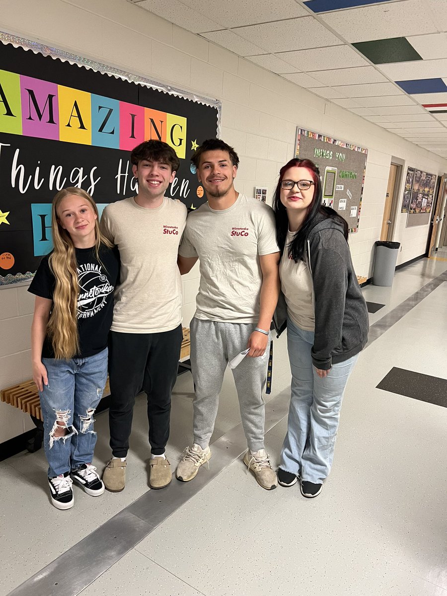 We enjoyed having these former Vikings, now Tonka students assisting with our assemblies today. #nkcschools #tonkanation #vikingpride