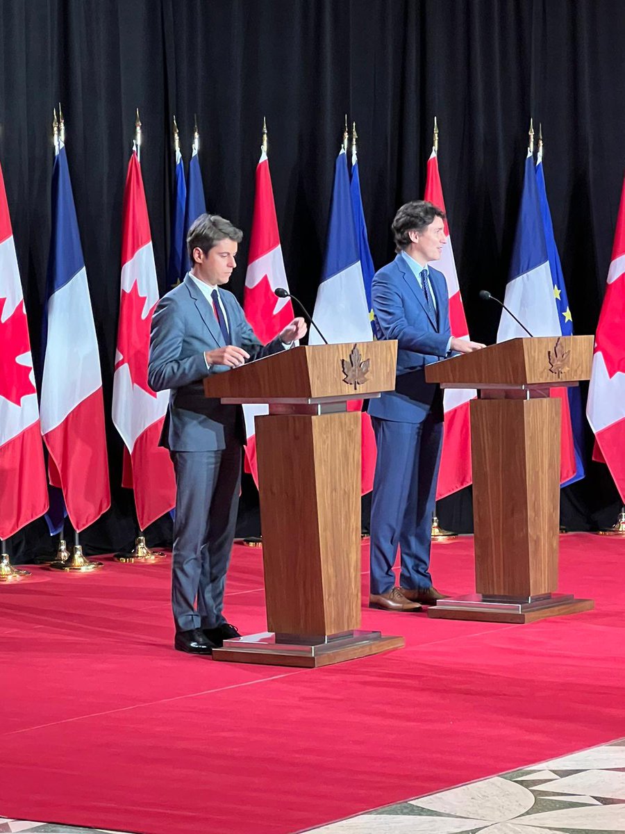 Clôture de la séquence au Canada à Ottawa, avec la signature de nombreux partenariats ! @GabrielAttal et @JustinTrudeau ont réaffirmé leur soutien au #CETA/#AECG, un accord gagnant-gagnant comme nous ne cessons de le rappeler.