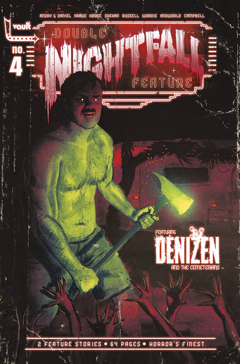 Our story “Denizen” from Nightfall Double Feature will be available as a 120+ page graphic novel this summer! Here are all my Denizen covers for Nightfall.