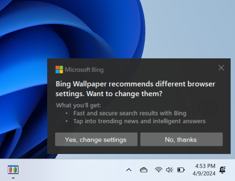 More ads within Windows, via @MichaelCrider pcworld.com/article/230074… And while Windows Spotlight has basically replaced the Bing Wallpaper app, I saw this as well...