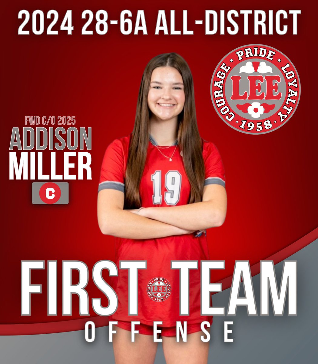 Congratulations to Junior Captain @_addisonmiller, for being selected to the 2024 28-6A All-District First Team! #GoVols