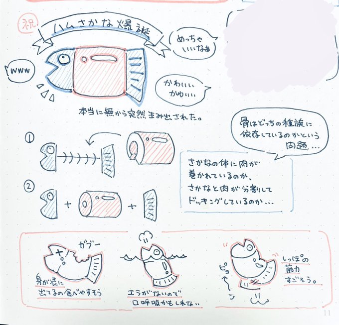 ハムさかなが良すぎて生態を考えてたら日記の半分くらいを占領されてた。ハムさかな、良い。 