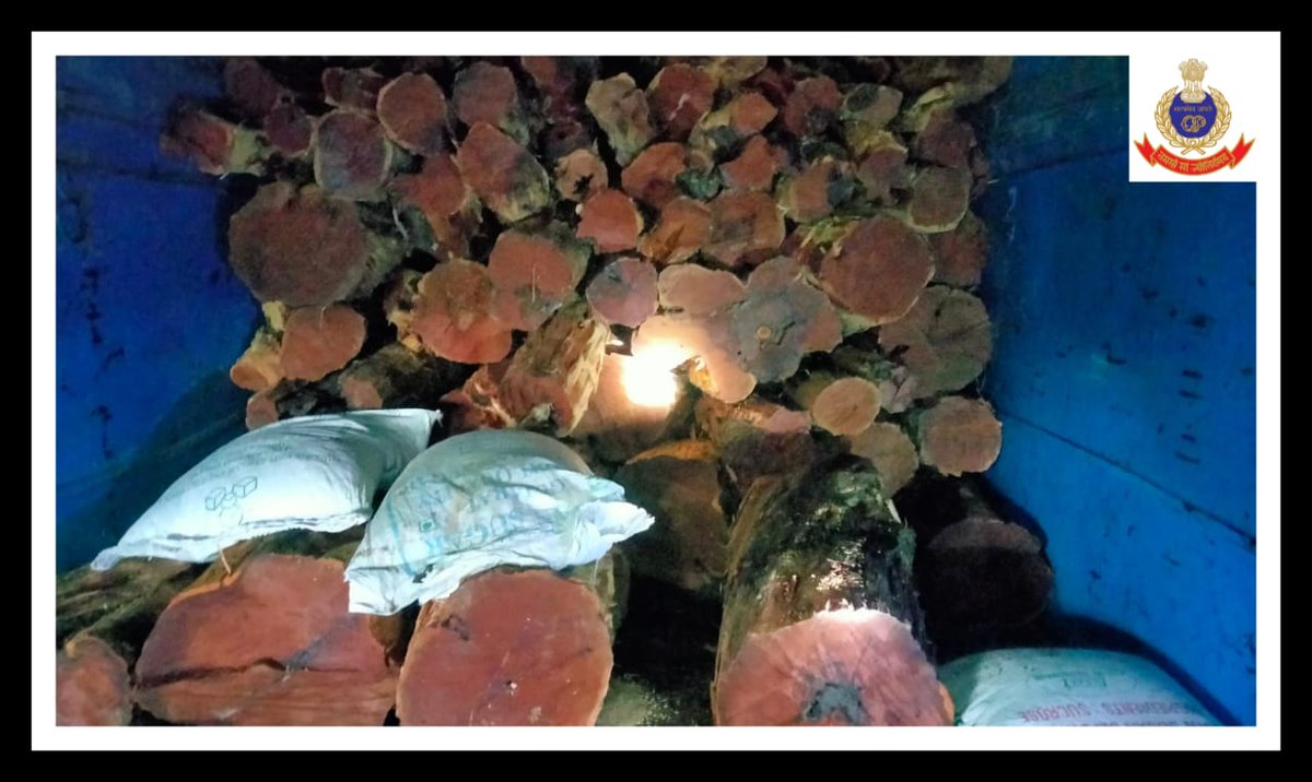 Patnagarh PS team led by IIC seized a truckload of 21 big & 350 small stolen wooden logs of Khair. Two accused persons apprehended while illegally transporting it to Haryana. Further investigation is underway.