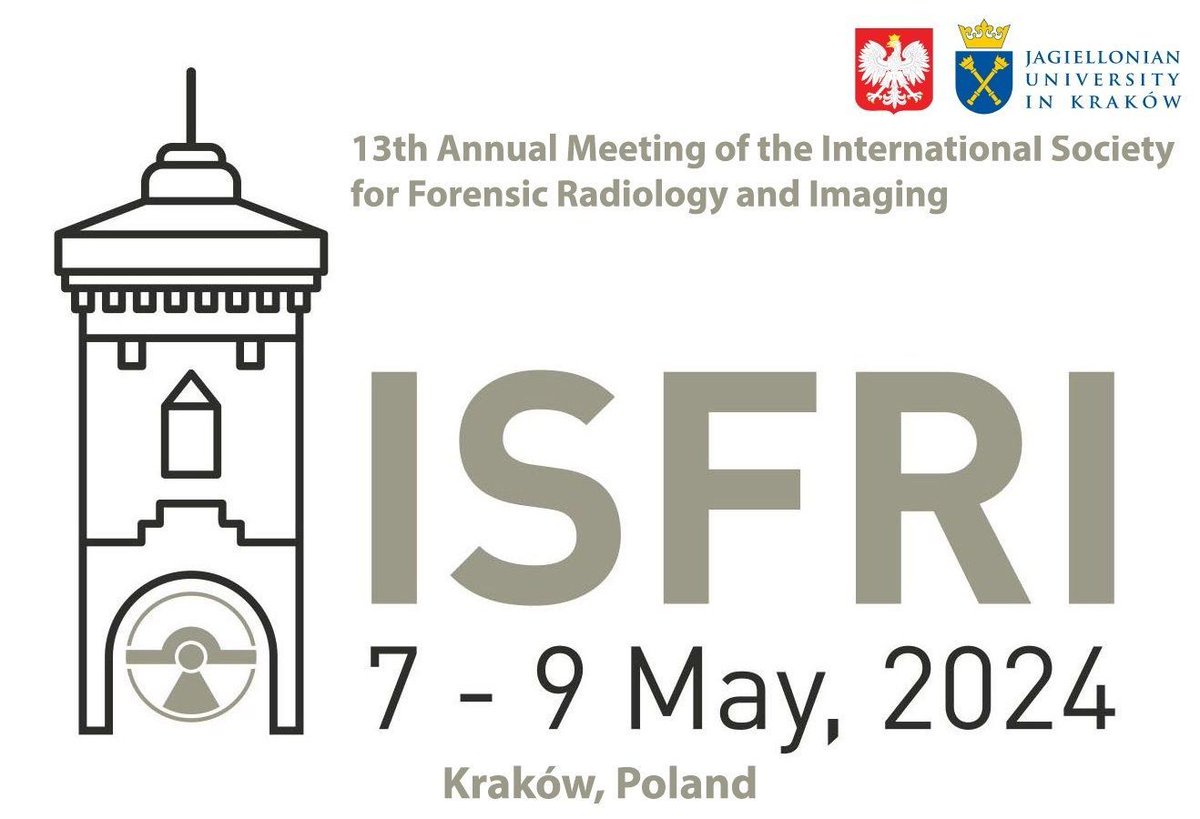 Our sister organisation, the International Society of Forensic Radiology and Imaging, will organise the traditional ISFRI congress in Kraków, Poland from May 7th to 9th. Register now and learn the most recent development in the field of forensic imaging!
isfri2024.confer.uj.edu.pl