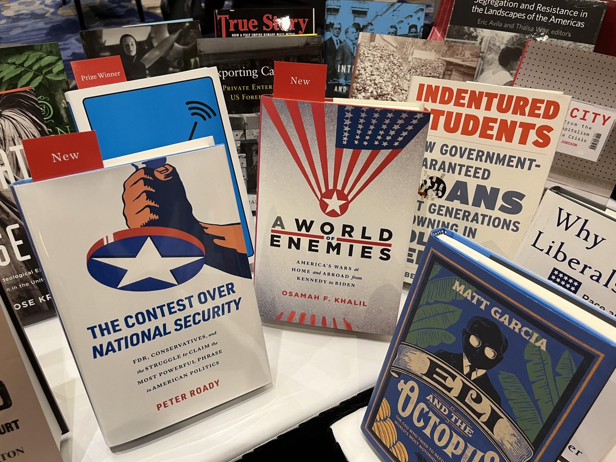 All set up at #OAH2024 in New Orleans! Come visit @Harvard_Press at Booth 207 in the exhibit hall starting 2 pm today. Check out these books and many more, all 40% off! @The_OAH @historicallyKM