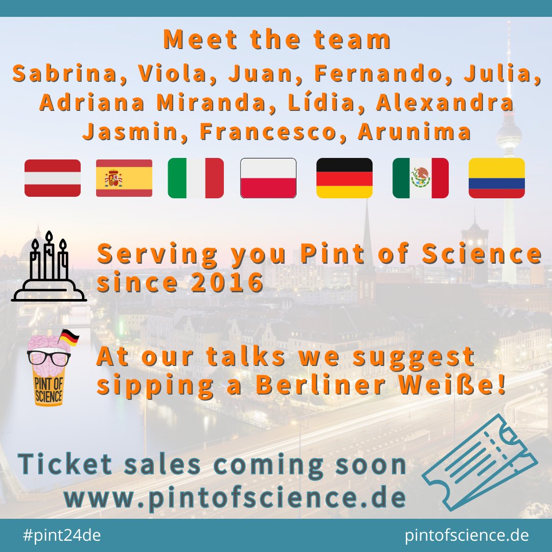 🚨Attention #Berlin, it's almost time to sip a refreshing pint while talking to the most engaging scientists of your city! The festival of science returns with 5 exciting events🎉🍺
Programme 📅 & ticket sales 🎫 available in T-10 on pintofscience.de/events/berlin
#scicomm #pint24de