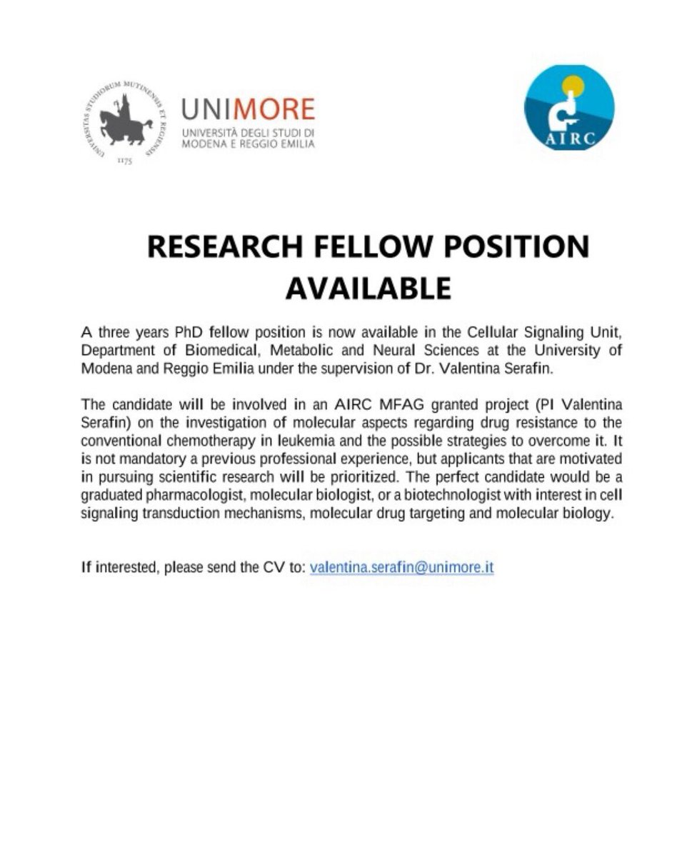 PhD opportunity in biomedical sciences