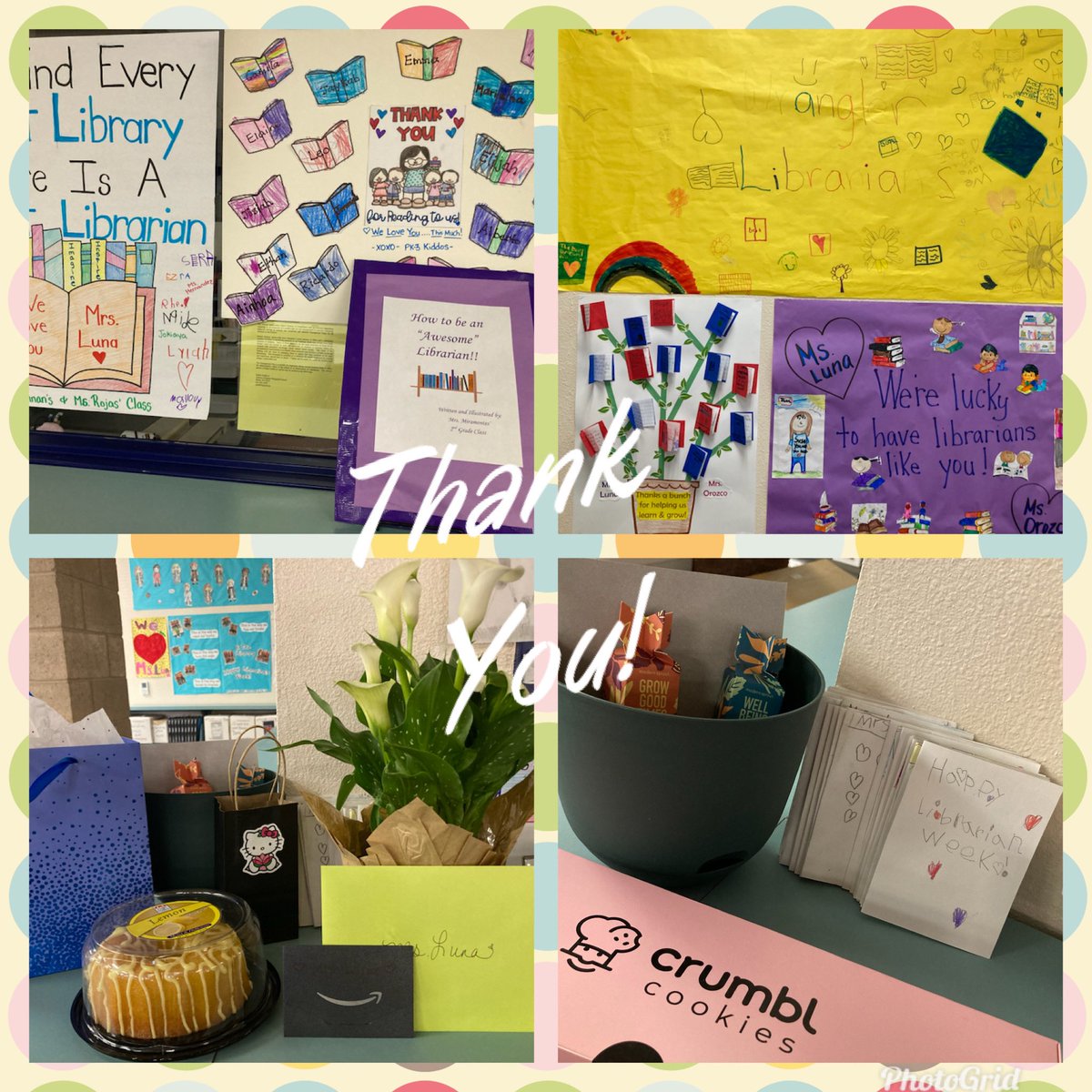 Thank you to my Wrangler Family for your beautiful gifts of appreciation. Ms. Orozco and I love serving our community through the library! Feeling blessed 🥰 @SierraVista_SA #NationalLibraryWeek