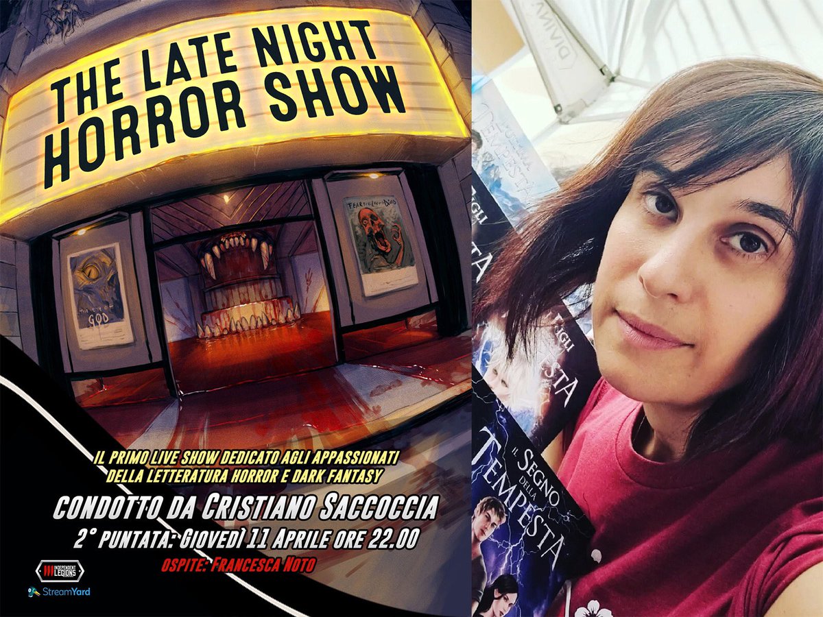 Stasera alle ore 22, sulla pagina Facebook Independent Legions, è in programma la seconda puntata del 'The Late Night Horror Show' condotto da Cristiano Saccoccia, che stavolta avrà come ospite la traduttrice Francesca Noto