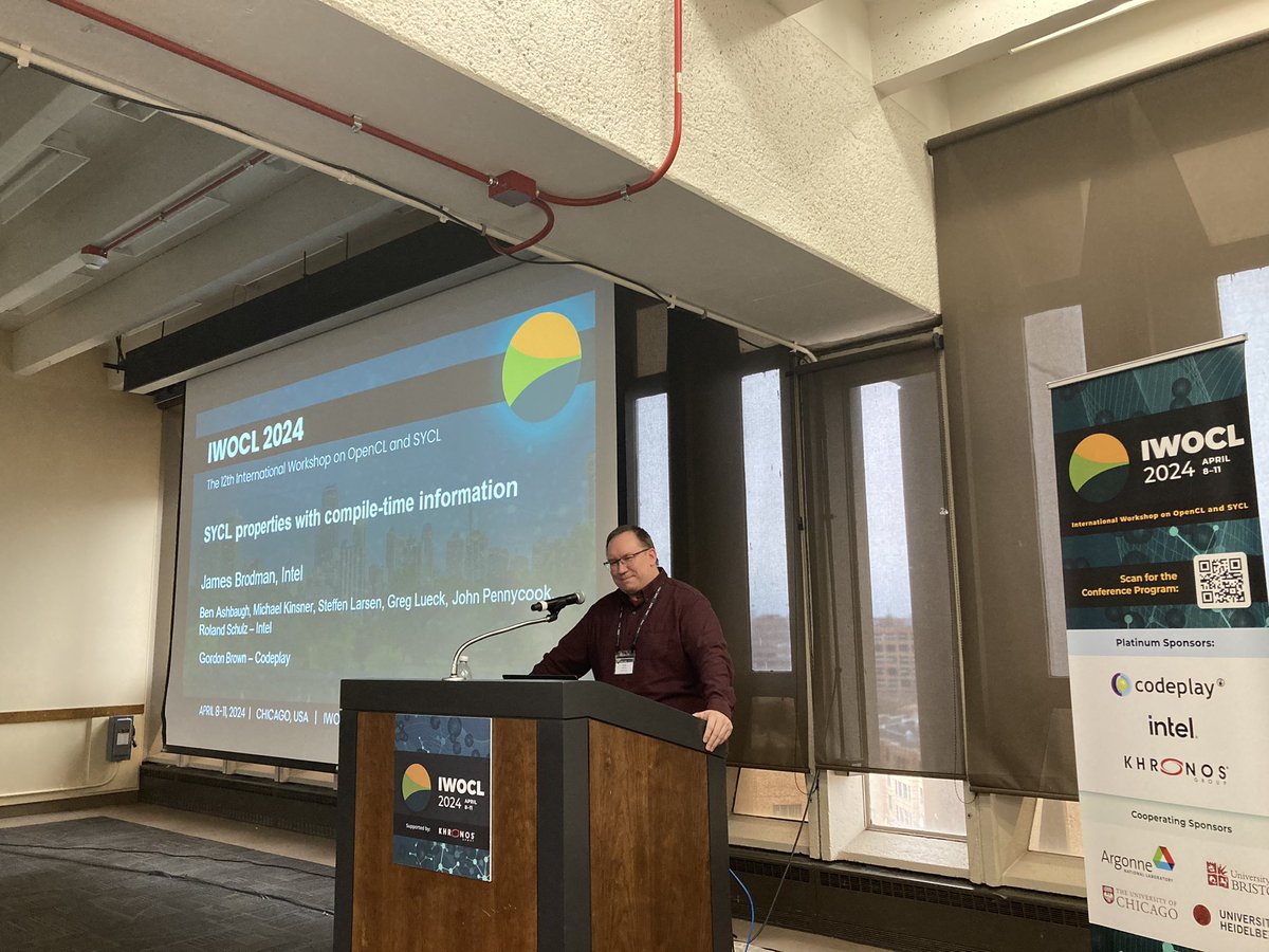 @SYCLstd @IWOCL Finally (for now!), James presents an extension to teach a @SYCLstd compiler more information about your application through compile-time properties @IWOCL