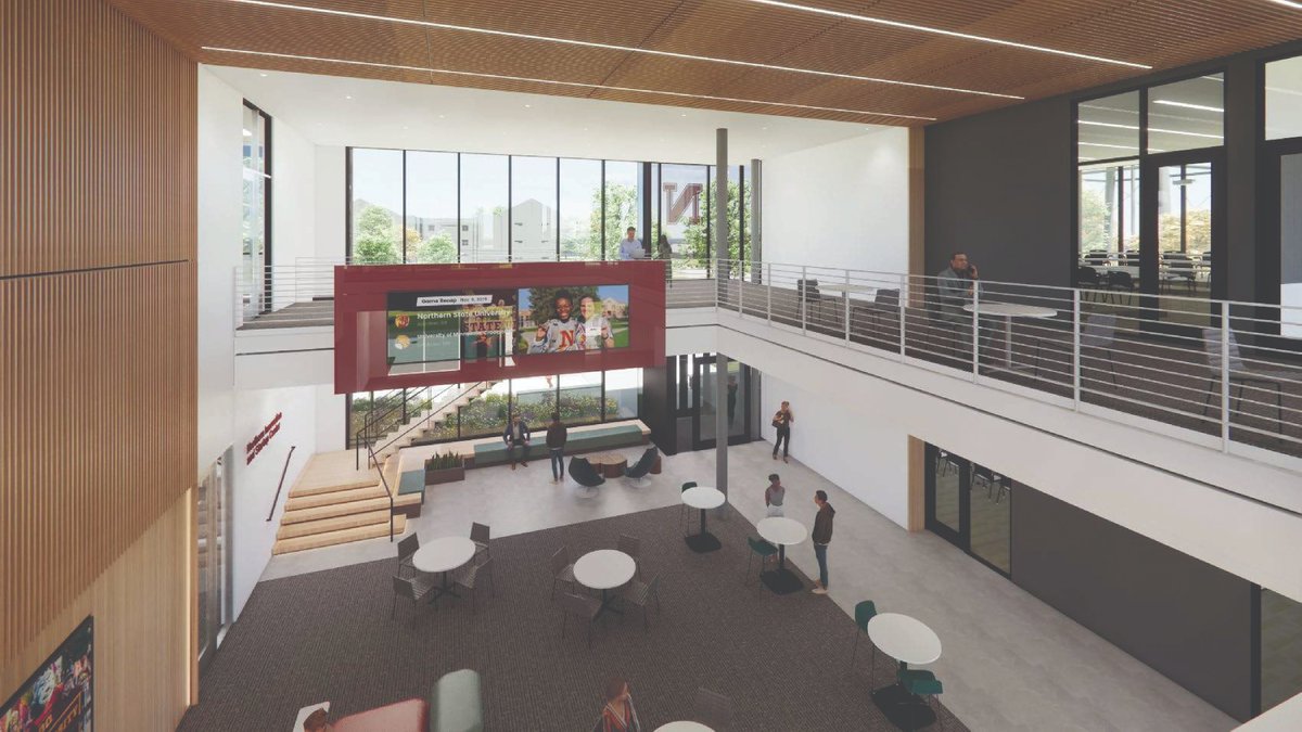 🎉 NSU is breaking ground on its Business and Health Innovation Center! Join us on Apr 25 at 3pm for the ceremony on the east side of Lincoln Hall, 1200 S. Jay St., Aberdeen. Read more: bit.ly/3vYzksp #northernstateu #gowolves #aberdeensd *Renderings are conceptual.