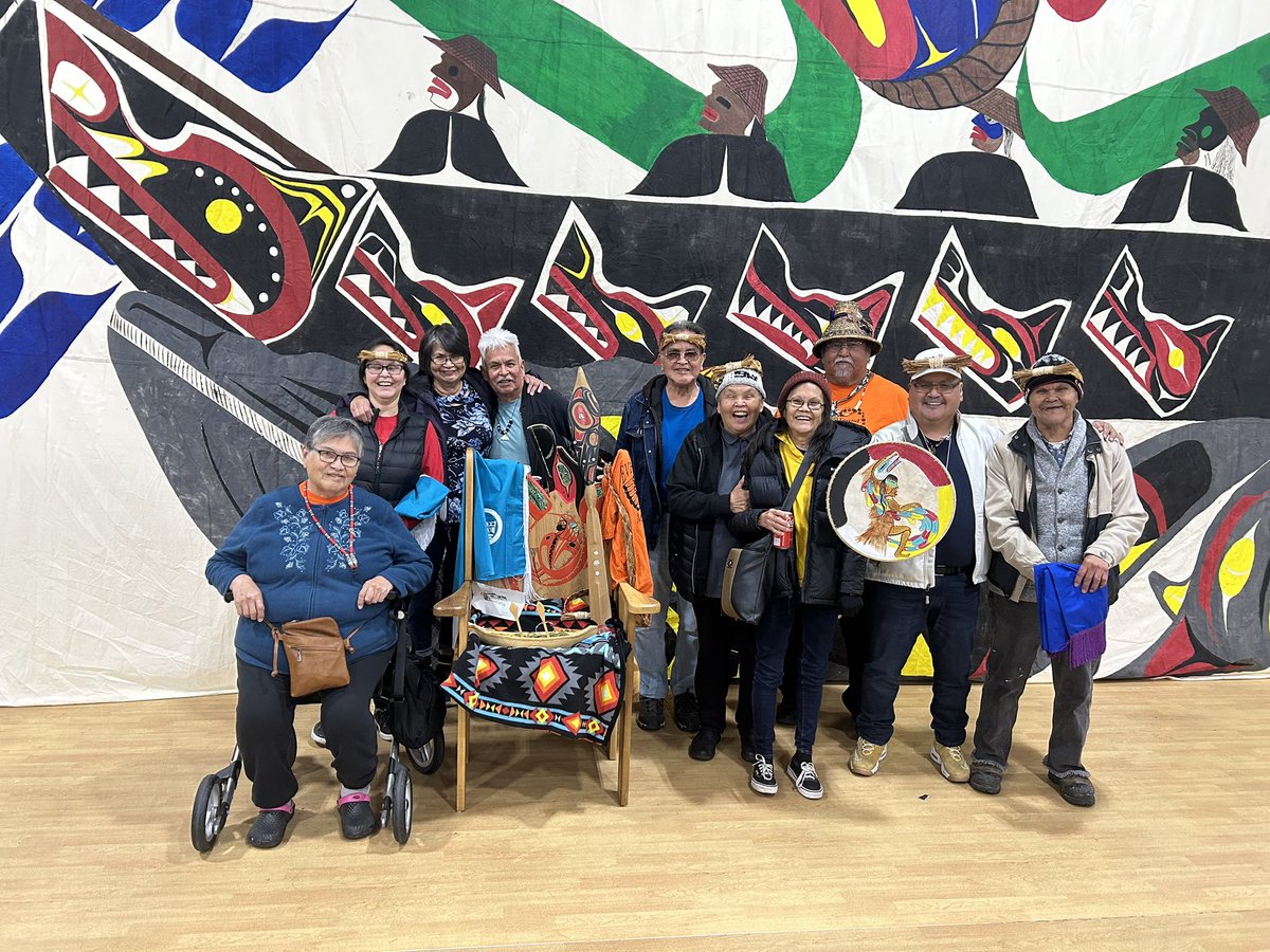 Our Hesquiaht Warriors who attended the announcement yesterday in Ahousaht. My father, aunties, uncles are Warriors. It was an honour to support these warriors yesterday. I am proud to still be here. If it wasn’t for each of you we would not be here today. Chuu 🧡