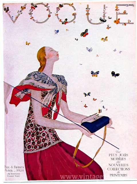 VOGUE, 'early April' 1924 (Left: the British edition, right: the French edition)