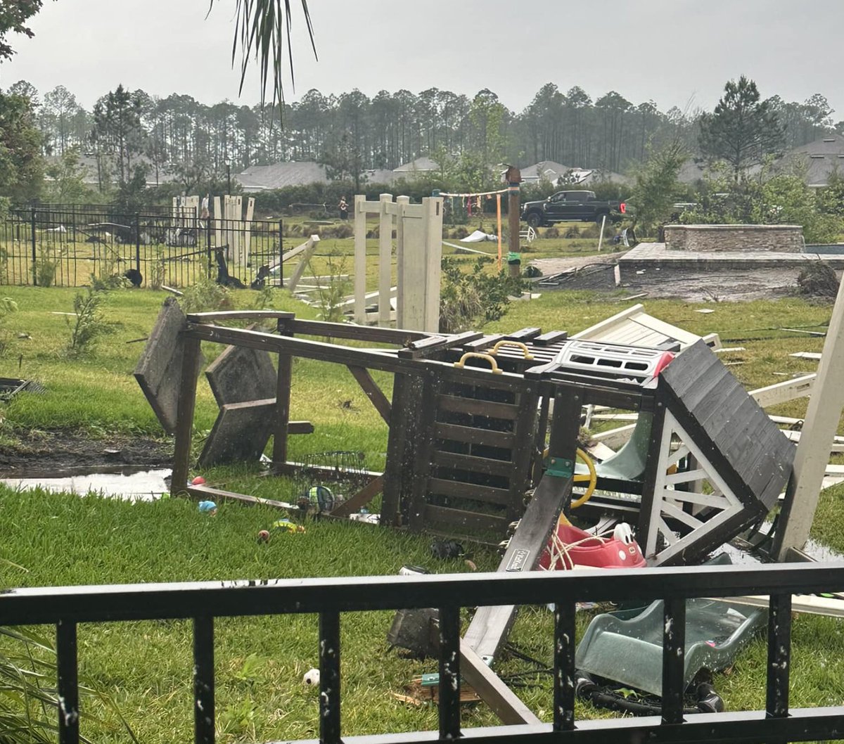 🚨#UPDATE: Photos show some damage from the confirmed large damaging tornado that passed through the World Golf Village in St. Augustine, Florida, earlier today no injuries have been reported