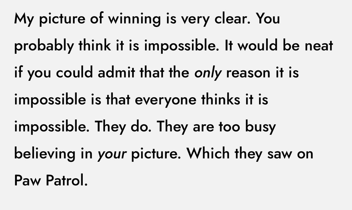 I like Yarvin and find him often insightful but this is ultimately his problem. What he says here is true but he seems to believe that it justifies his position when really it disqualifies it. So what *is* possible? That's where Rufo's strategy comes in. 1/2