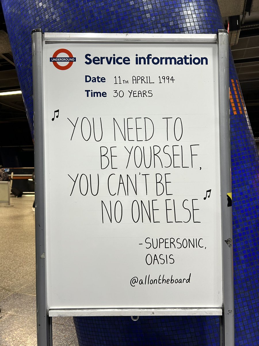 ‘You need to be yourself, you can’t be no one else’ 
Supersonic - Oasis (1994) 

#Supersonic #Oasis <a href="/oasis/">Oasis</a>