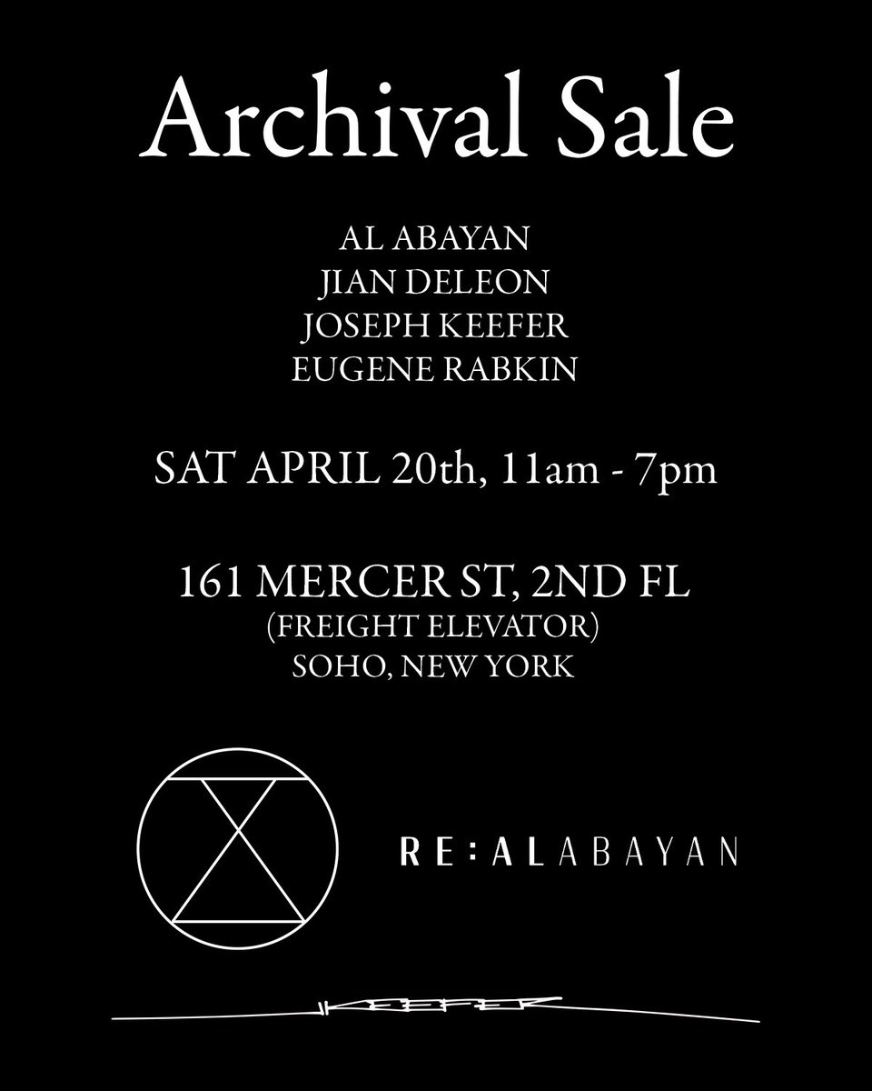 I’m doing an archive sale and @jkeefer_ sample sale with some friends: