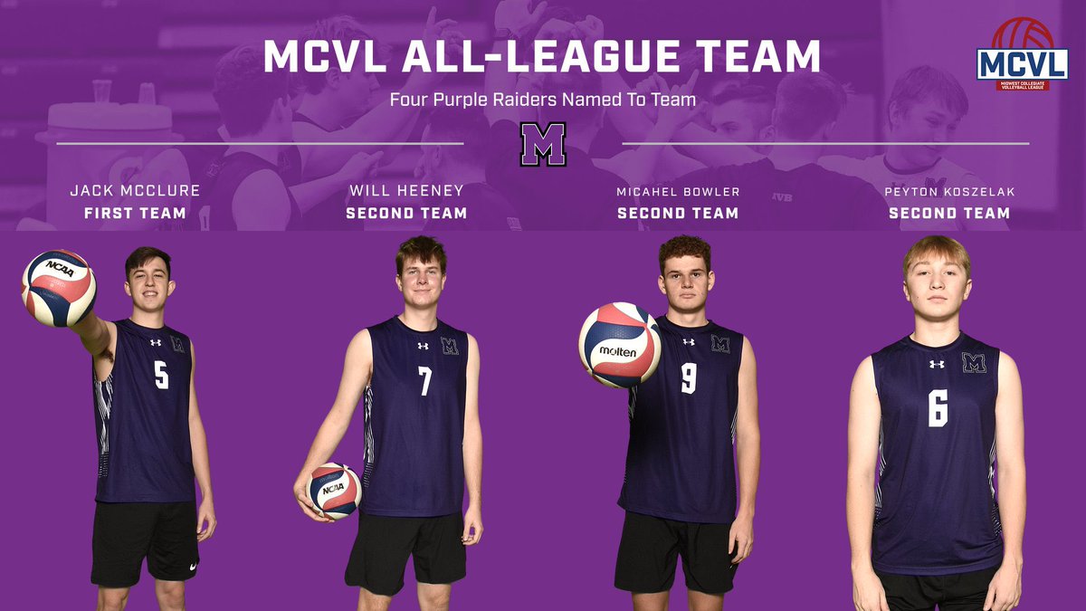 Men's Volleyball: Four Purple Raiders Named to MCVL All-Team! #GoMountGo athletics.mountunion.edu/news/2024/4/11…