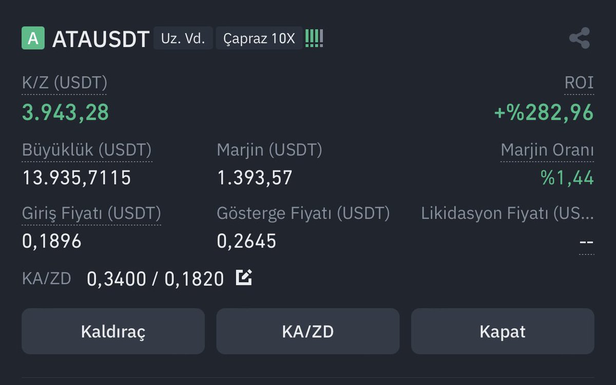 Ton işlemi 7.5 dolarda tp oldu arkadaşlar atayı sabırla tutuyorum #atausdt #binance #crypto