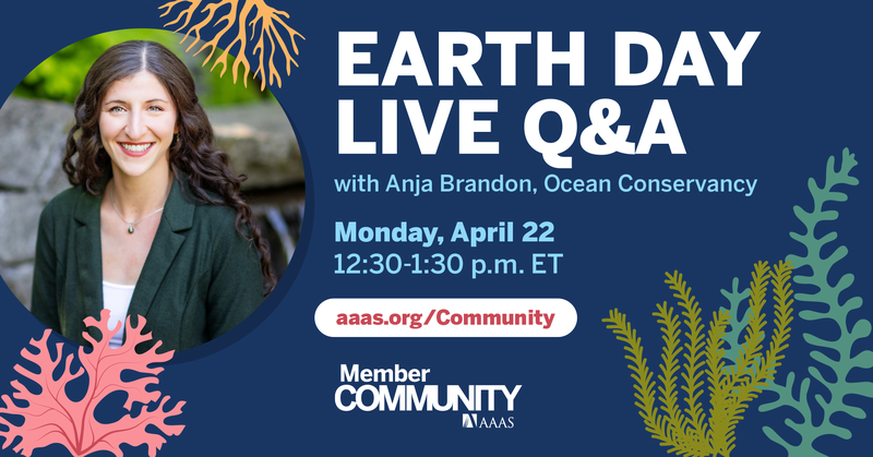 Members: Get your questions answered at our #EarthDay Live Q&A on April 22 at 12:30 p.m. ET with @AnjaMBrandon. Anja got her Ph.D. @Stanford ➡ Became a @aaas_stpf fellow ➡ Now plastics policy expert @OurOcean. brnw.ch/21wIJh7