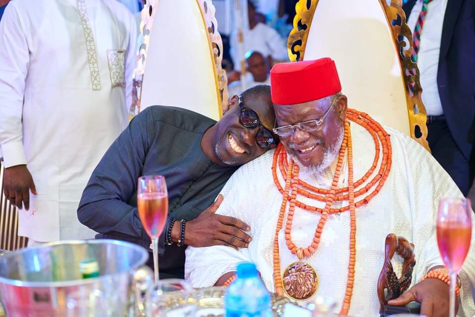 A father and his son...❤️ 80 looks good on you Chief Tom Ikimi. #HappyBirthday