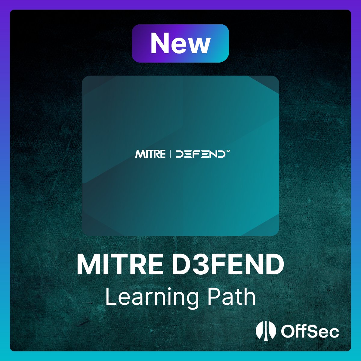 Introducing a new Learning Path - MITRE D3FEND: offs.ec/4ayArhM We're continuing to align our training with industry-standard frameworks like MITRE D3FEND. This Learning Path teaches 3️⃣ tactics: Detect, Harden, and Model.