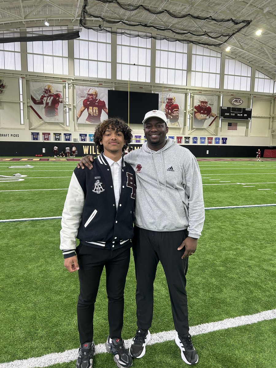 Thanks @bcfootball for having me at practice today. Thanks to @_CoachBR for taking care of me.